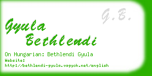 gyula bethlendi business card